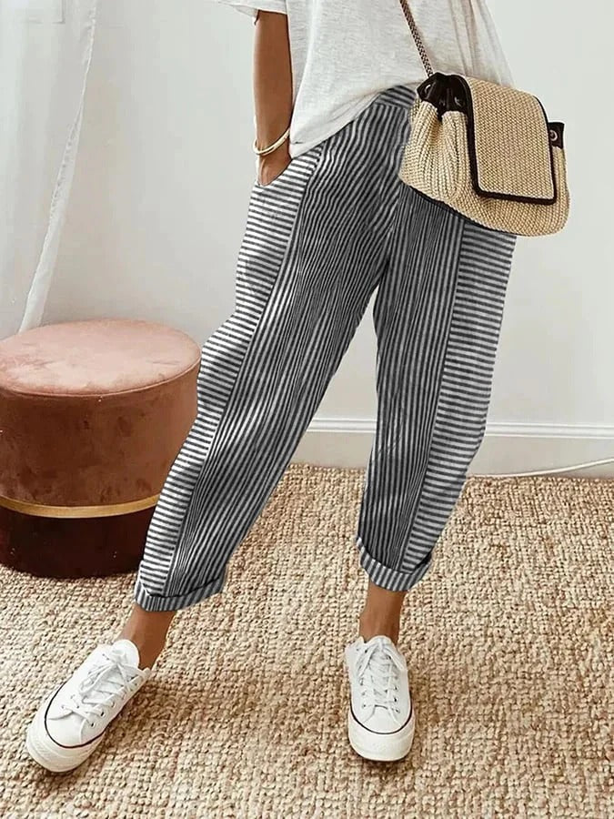 FIONA | ELEGANTE GESTREEPTE BROEK