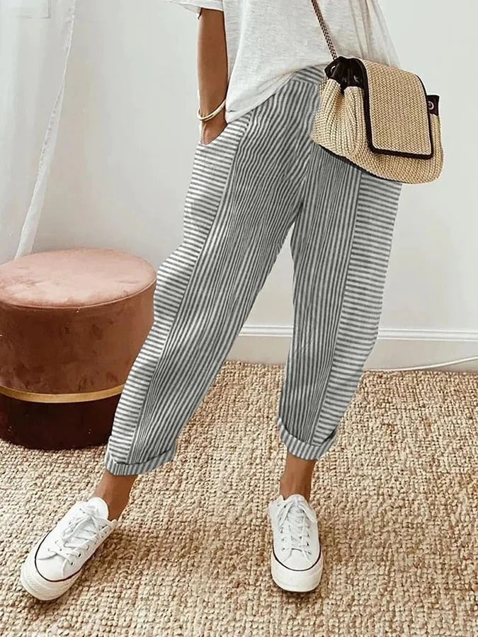 FIONA | ELEGANTE GESTREEPTE BROEK