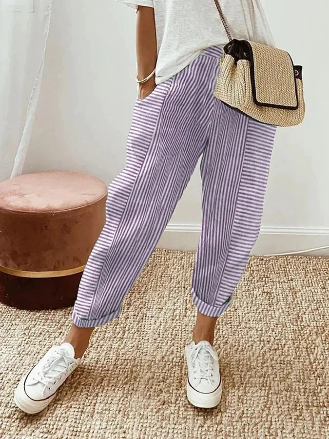 FIONA | ELEGANTE GESTREEPTE BROEK