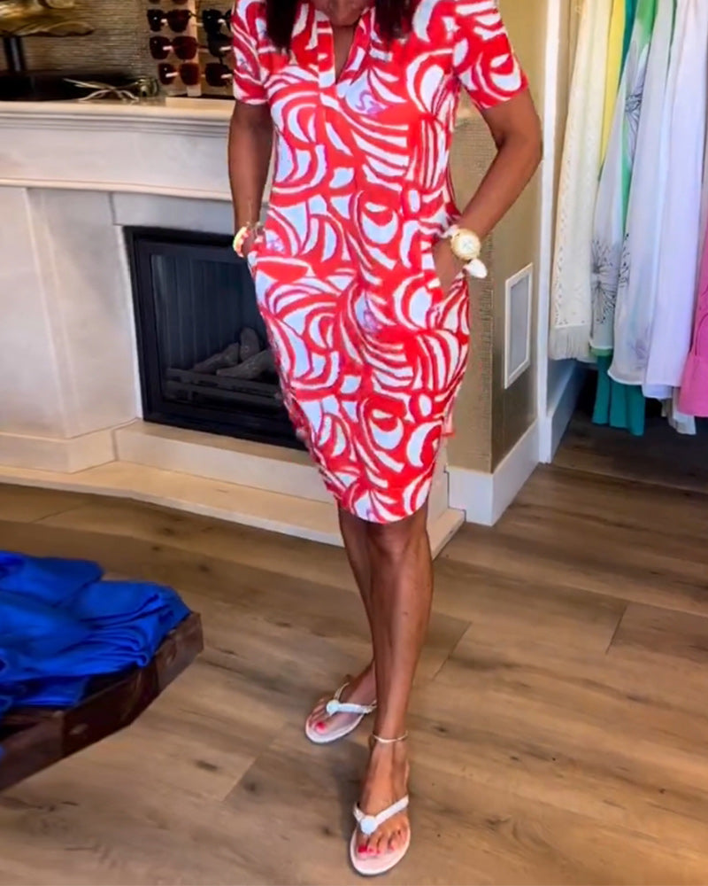 JULIA | PRINT JURK MET V-HALS