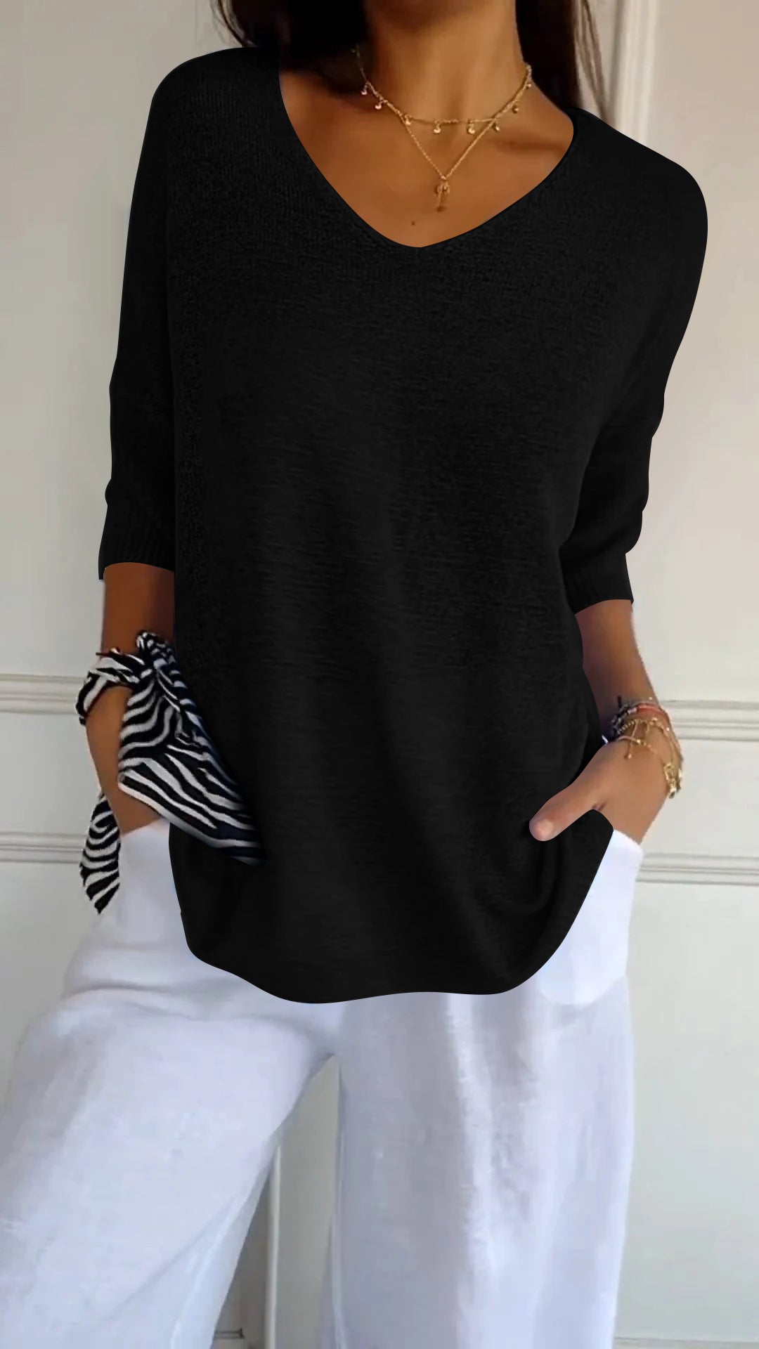 Anna - Gebreide V-hals top