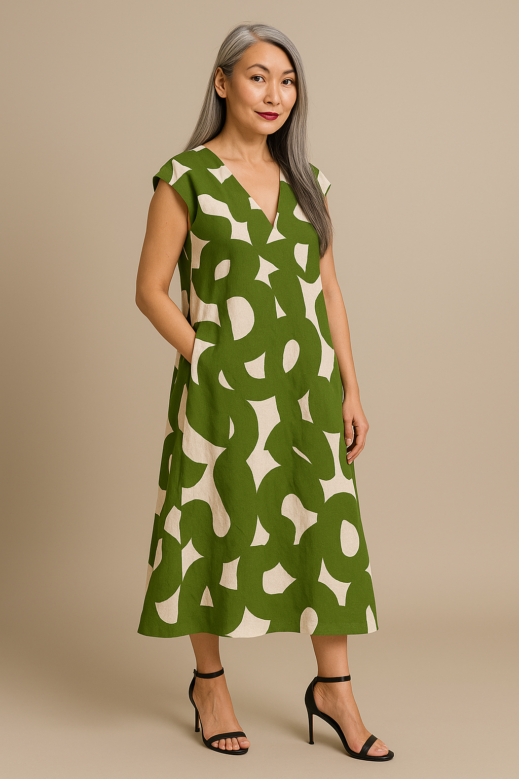 VERA | JURK MET PRINT EN V-HALS