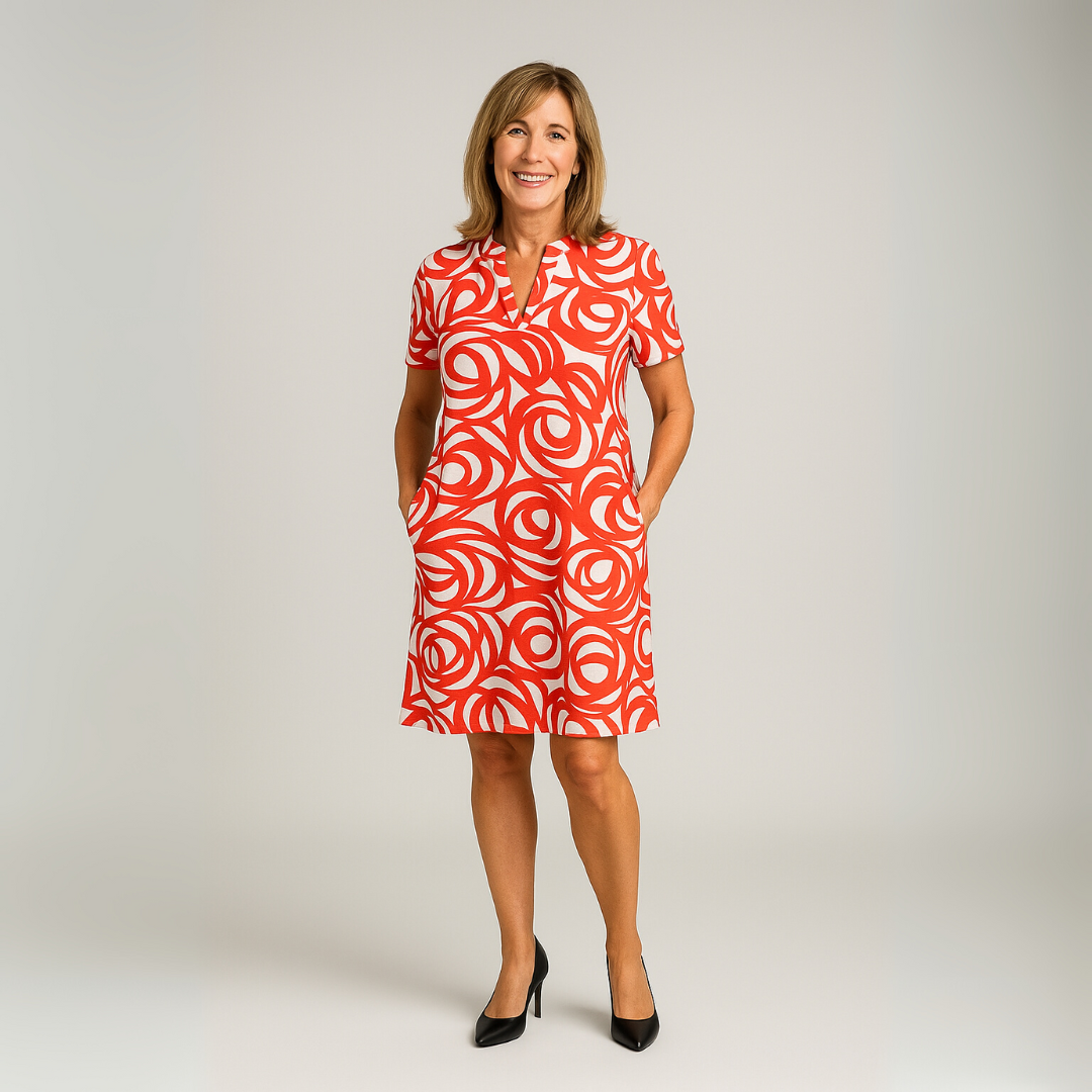 JULIA | PRINT JURK MET V-HALS