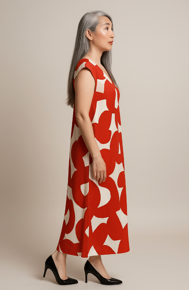 VERA | JURK MET PRINT EN V-HALS