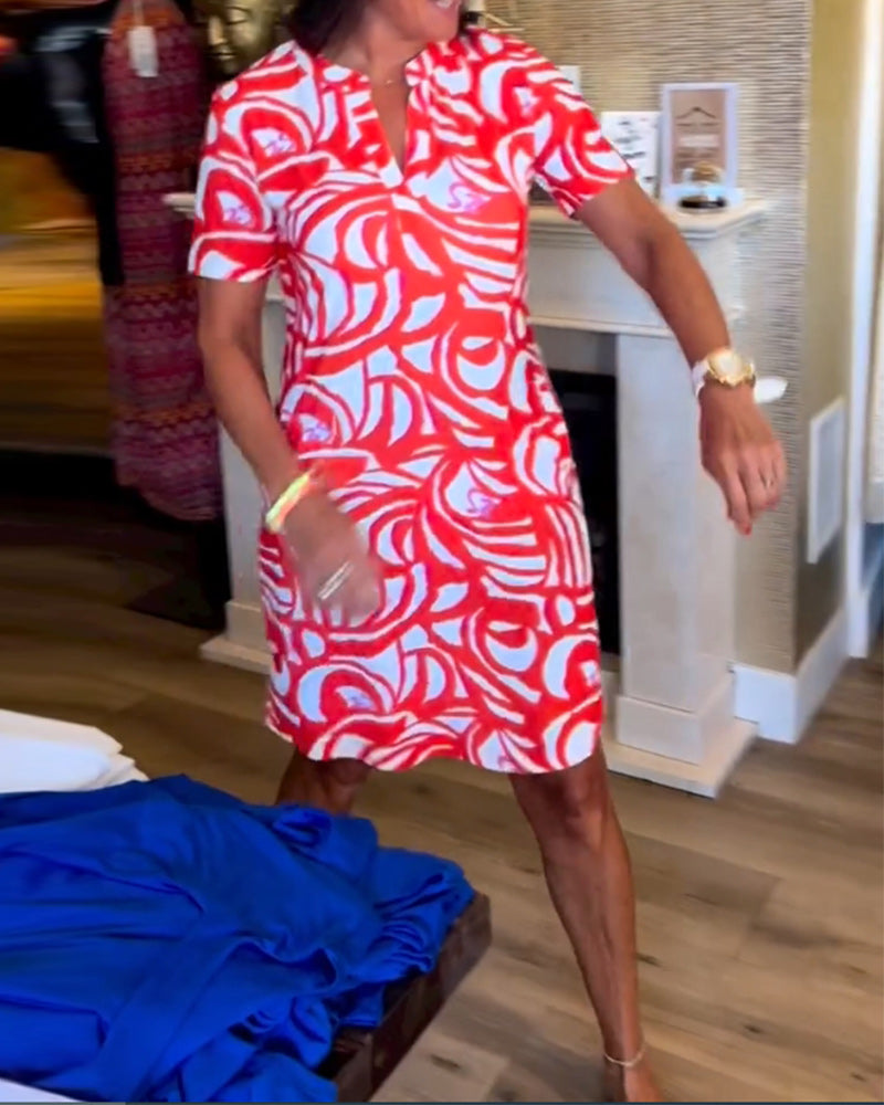 JULIA | PRINT JURK MET V-HALS