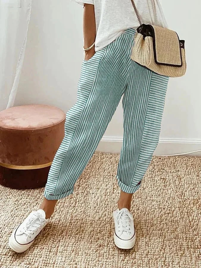 FIONA | ELEGANTE GESTREEPTE BROEK